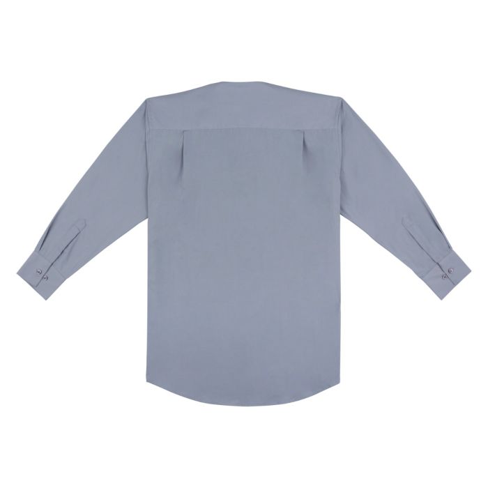 Mens Long Sleeve Standard Cuff Tab Collar Clergy Shirt - Light Grey Elegant  Design for Clergy Wear