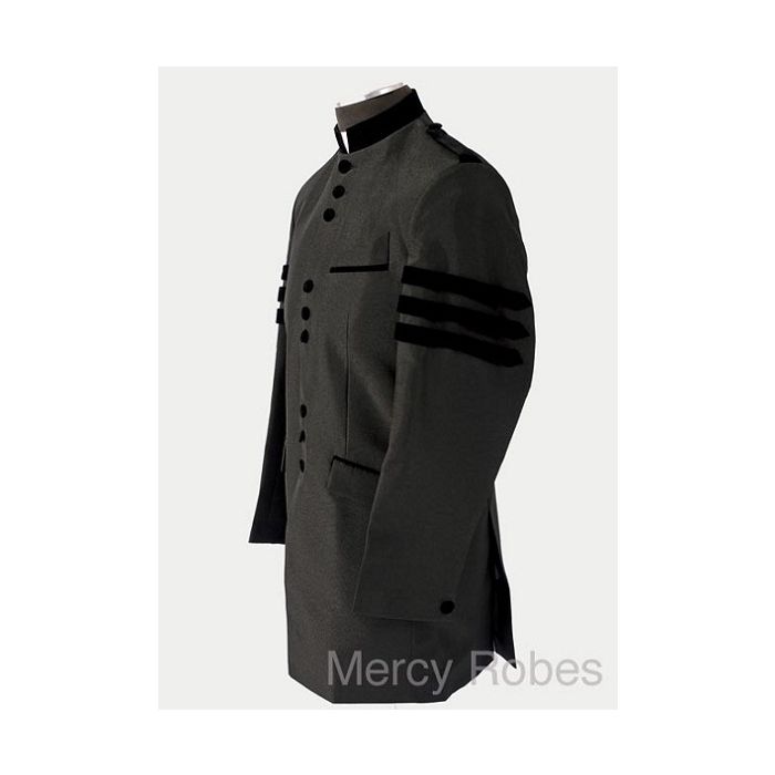 Mens Clergy Jacket CJ034 (Black With Bars)
