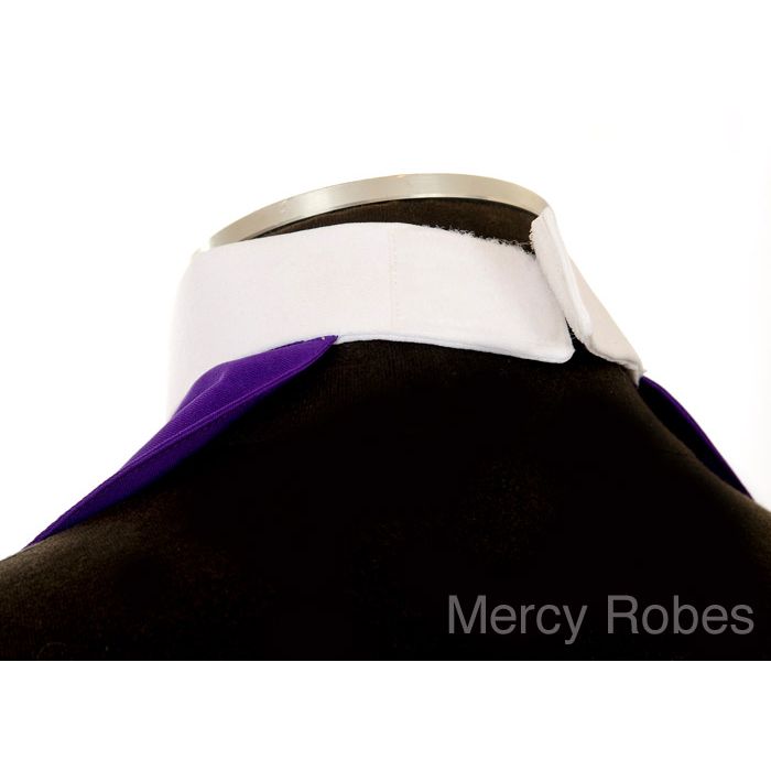 Clergy Roman Rabat Purple With Fabric Attached Collar