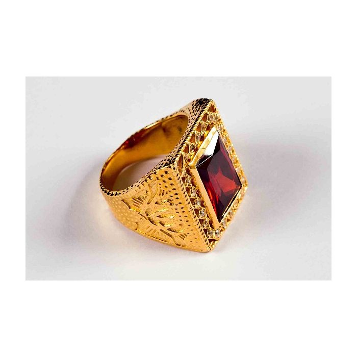 Mens Clergy Ring Style 007 (Red)