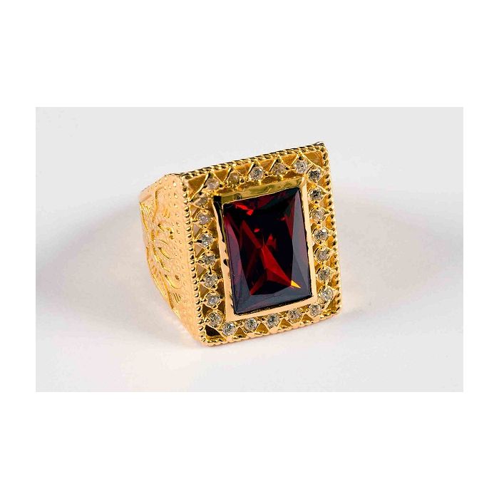 Mens Clergy Ring Style 007 (Red)