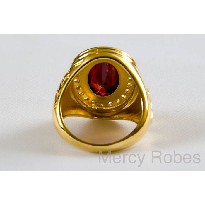 Mens Clergy Ring Style 002 (Red)