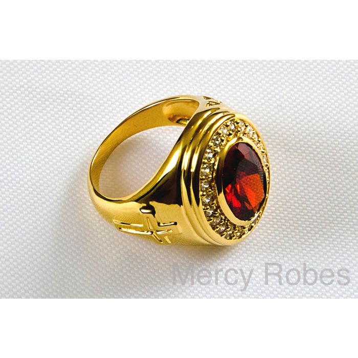 Mens Clergy Ring Style 002 (Red)