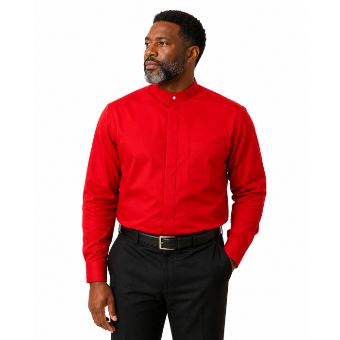 Mens Long Sleeve Standard Cuff Roman Pontiff Full Collar Clergy
