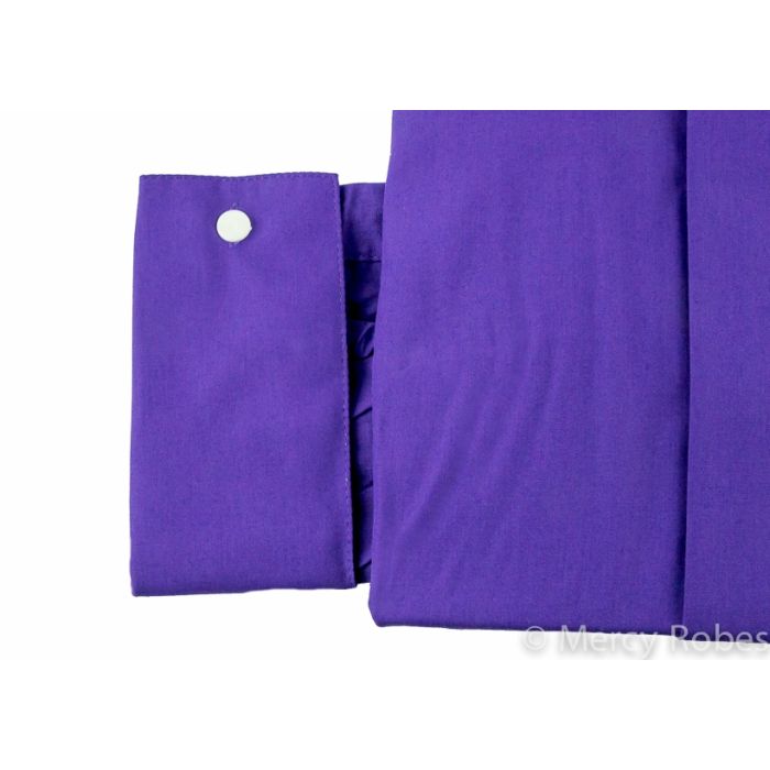 Mens Long Sleeve French Cuff Tab Collar Clergy Shirt (Roman Purple)