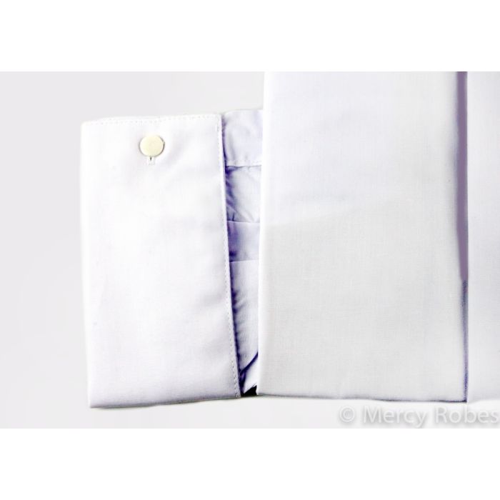 Mens Long Sleeve French Cuff Tab Collar Clerical Shirt (White)