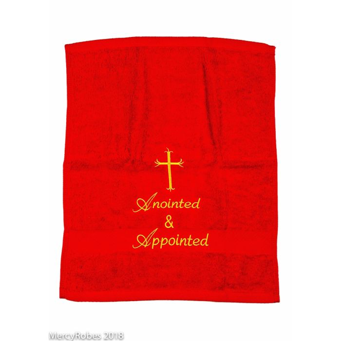 Preaching Hand Towel Anointed & Appointed (Red/Gold)