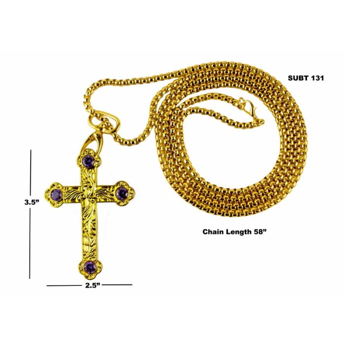 Bishop Pectoral Cross & Chain Style Subt131 Gp