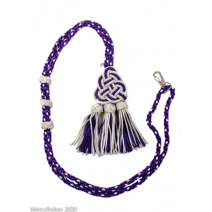 Bishop Tassel Pectoral Cord (Purple/Silver) 02