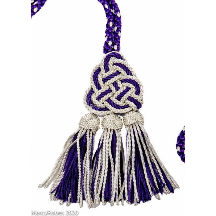 Bishop Tassel Pectoral Cord (Purple/Silver) 02