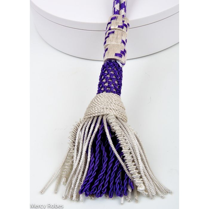 Bishop Tassel Pectoral Cord (Purple/Silver) 01