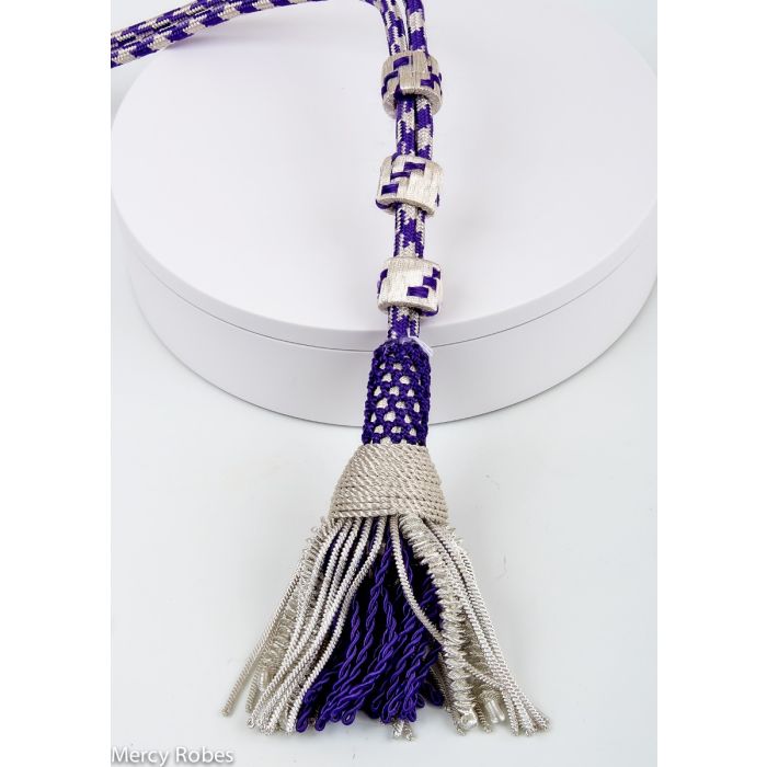 Bishop Tassel Pectoral Cord (Purple/Silver) 01