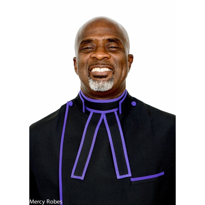 Clergy Apron (Black/Purple)