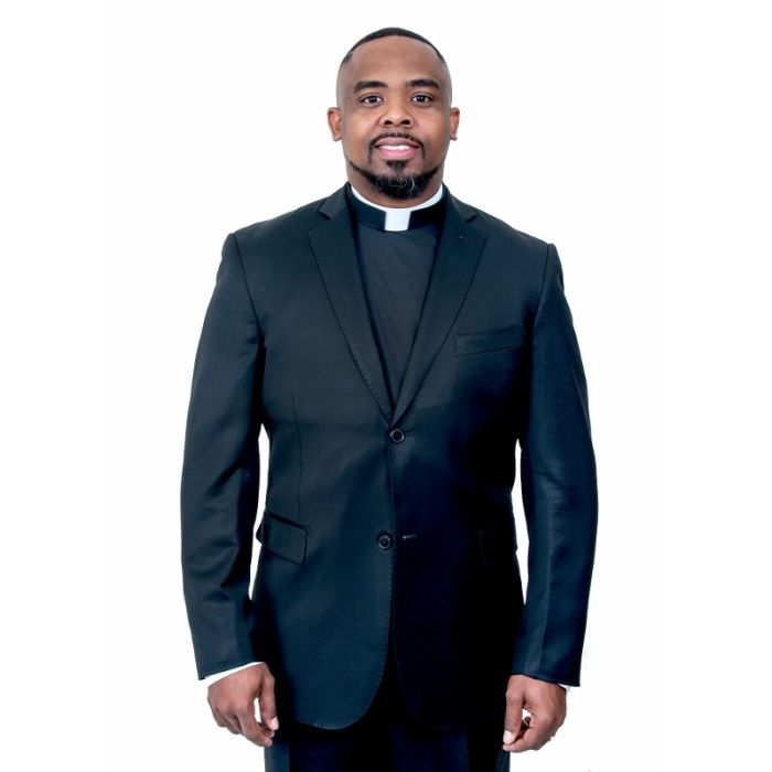 Clergy Bib Front - Collar Included (Black)