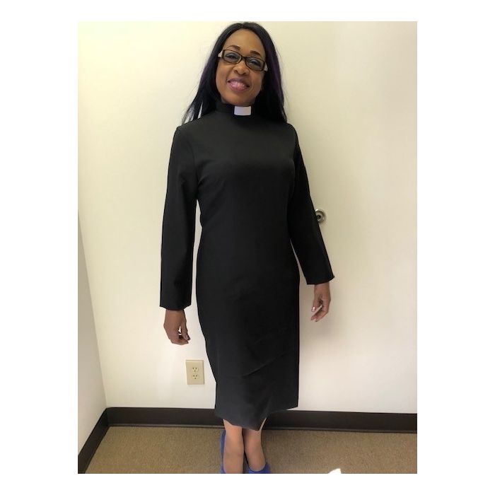 Three Quarter Length Clergy Dress Black