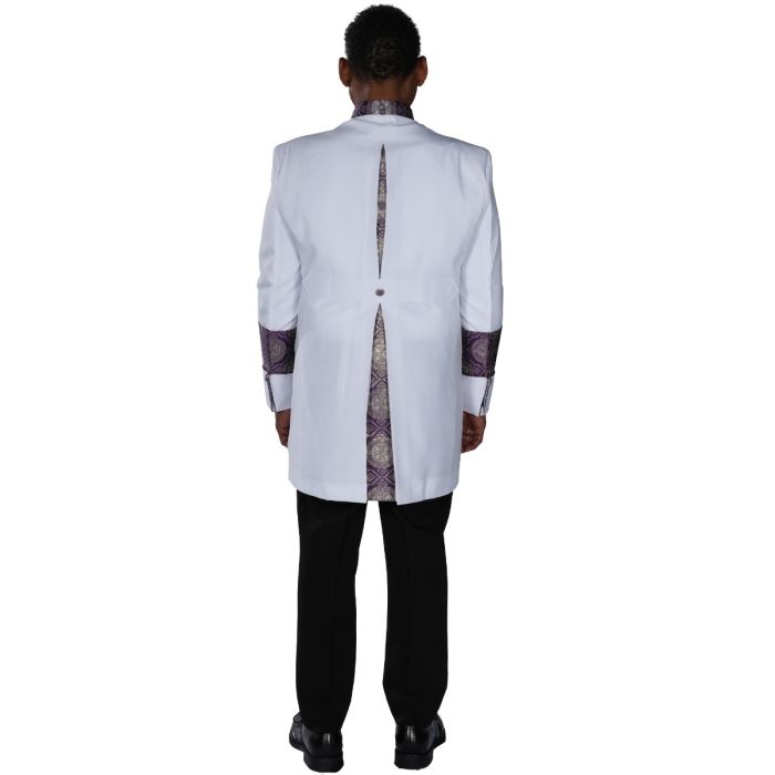 Mens Clergy Jacket CJ011 (White/4th Purple-Gold Lt)