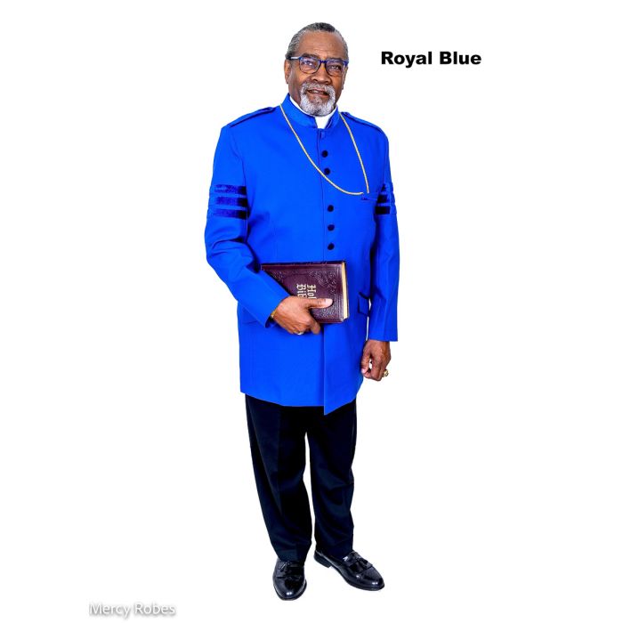 Mens Clergy Jacket CJ034 (Royal Blue With Bars)