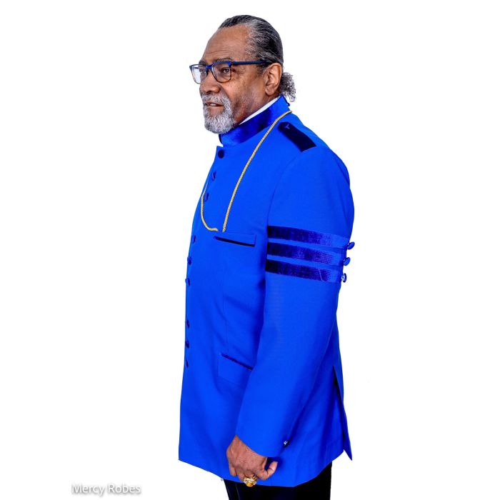 Mens Clergy Jacket CJ034 (Royal Blue With Bars)