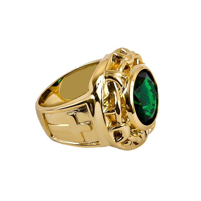 Mens Clergy Ring Style Subs622 (Green)