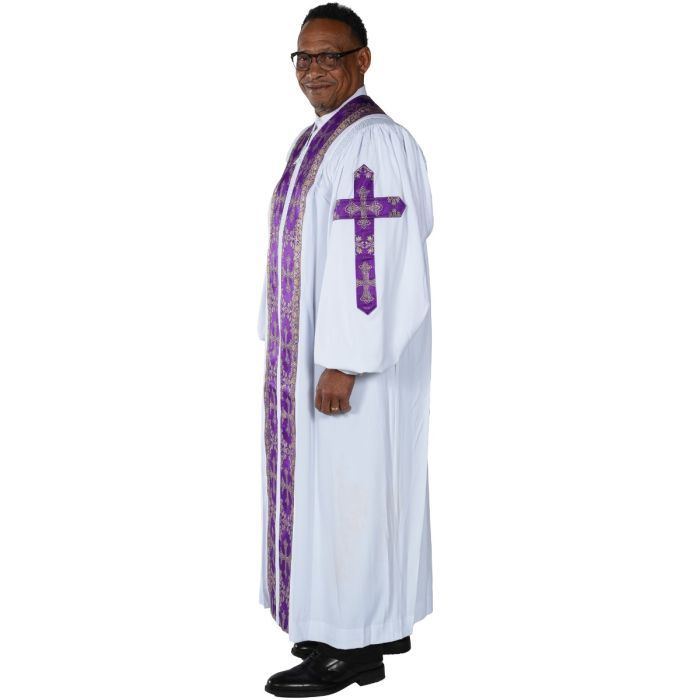 Pulpit Robe Style Mercy2024-0306 (White/Purple-Gold 4th LT)