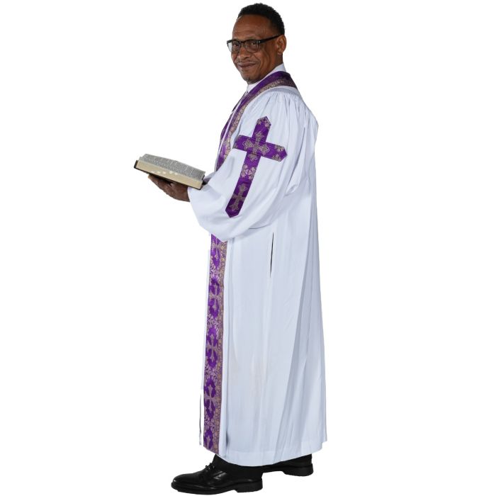 Pulpit Robe Style Mercy2024-0306 (White/Purple-Gold 4th LT)