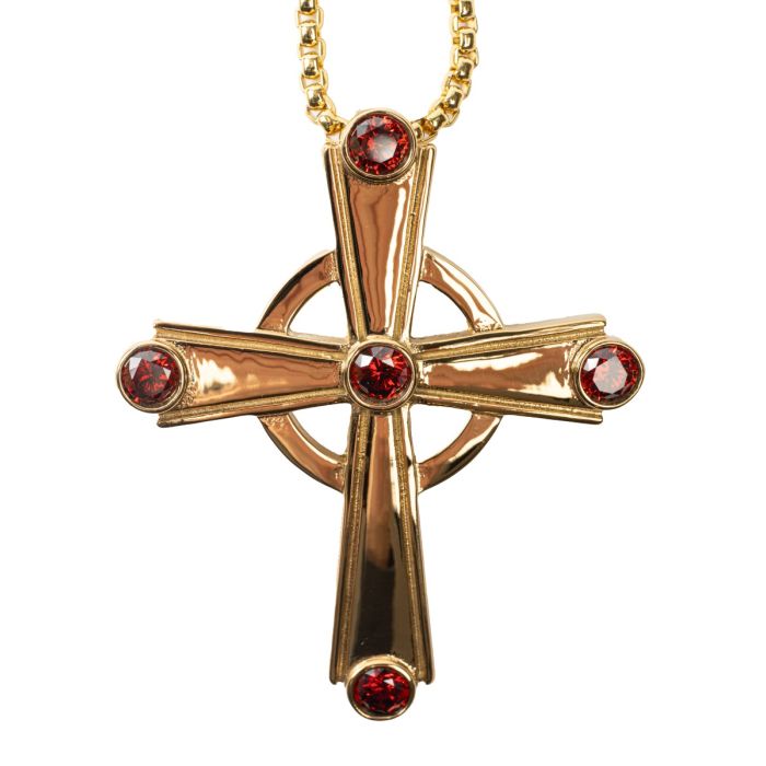 Pectoral Cross With Chain Style Subs779 G-R - Elegant Religious