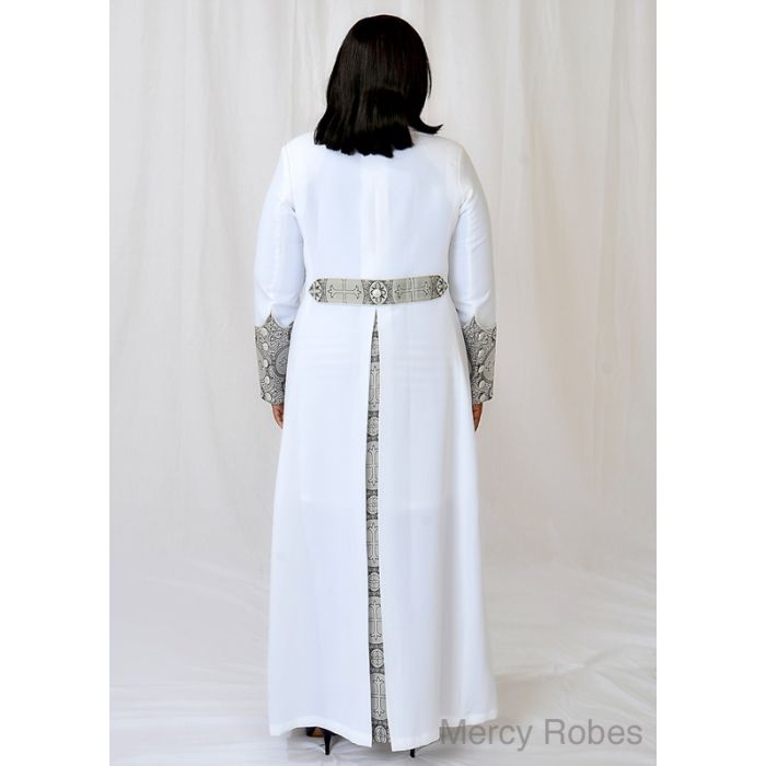 Womens Robe Style LR 129 (White/Silver-Black LT)