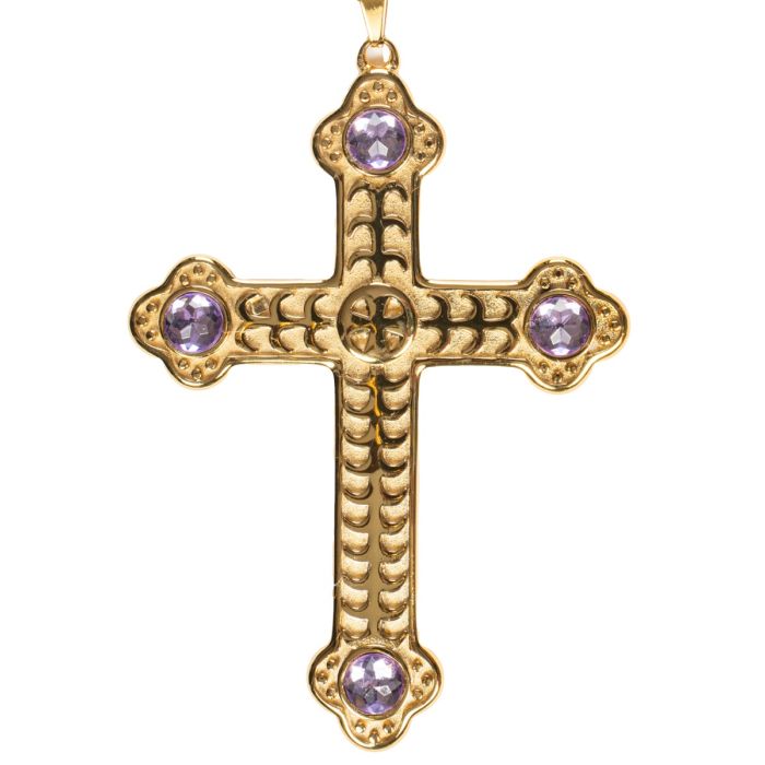 Pectoral Cross with Chain - SBATS001 G Purple - Elegant Religious