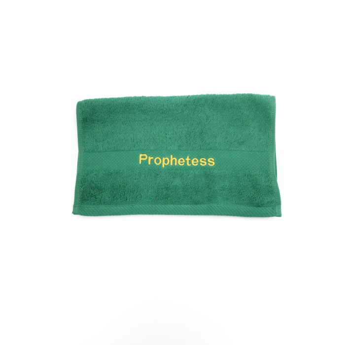 Preaching Hand Towel Prophetess (Green/Gold)