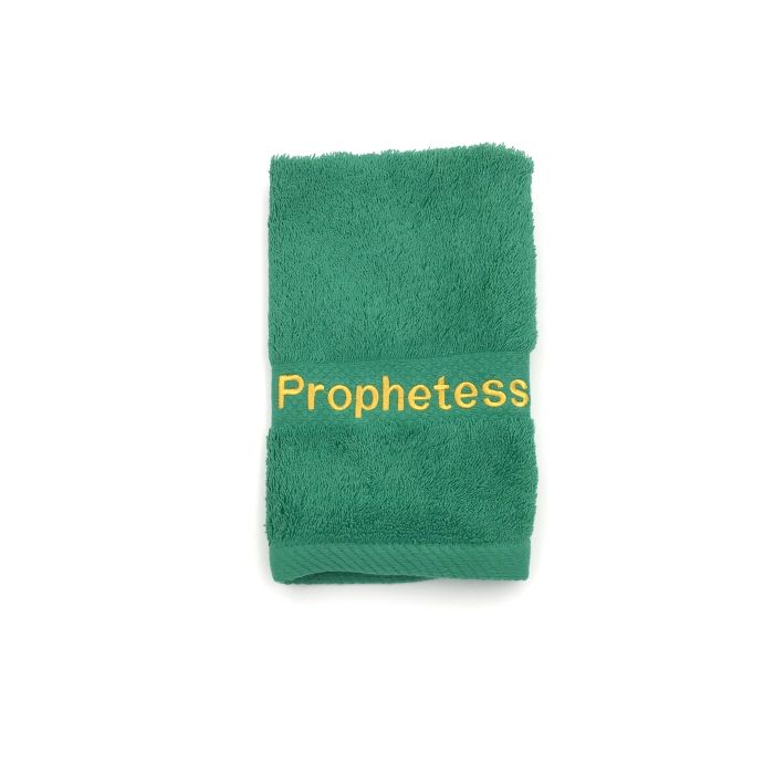 Preaching Hand Towel Prophetess (Green/Gold)