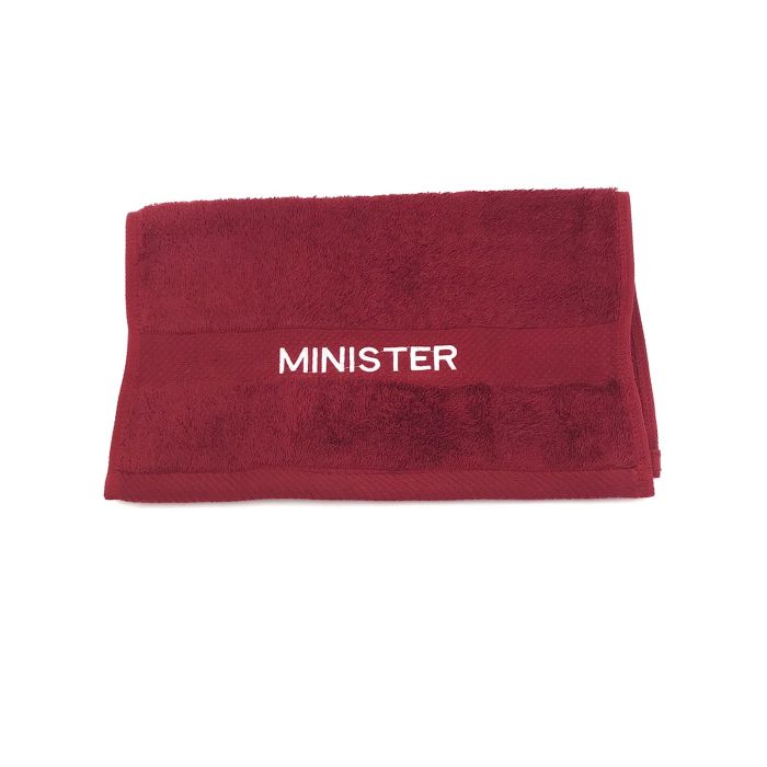 Preaching Hand Towel Minister (Burgundy White)