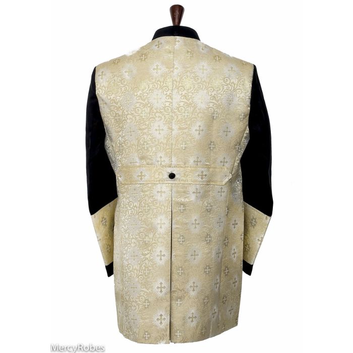 Mens Preaching Clergy Jacket & Pants Style CJ082 (Black/Gold LT)