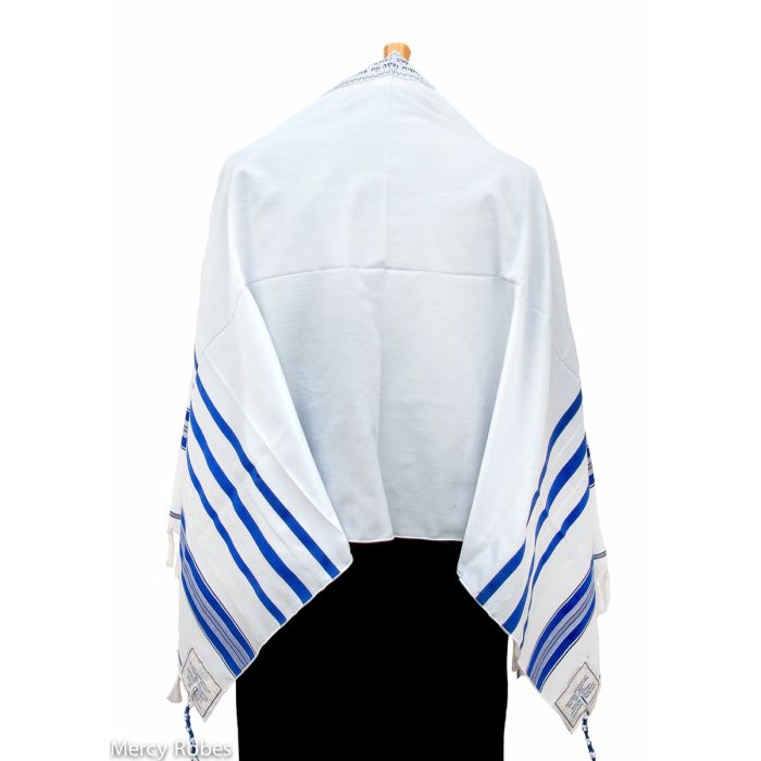 Prayer Shawl (White/Royal/Silver) 32