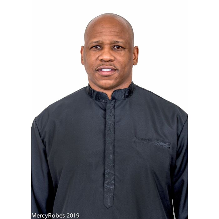 Mens Clergy Kurta Style K 7494 Black Black LT