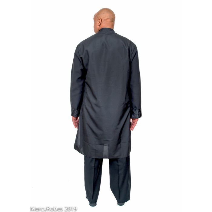 Mens Clergy Kurta Style K-7494 (Black/Black LT)