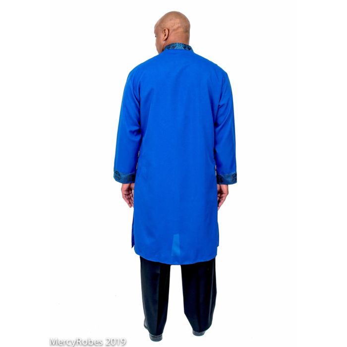 Mens Clergy Kurta Style K-7496 (Royal/Black Royal LT)