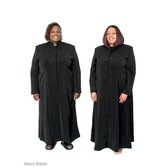 Womens Black Robe With White Chimere Style Lk12211