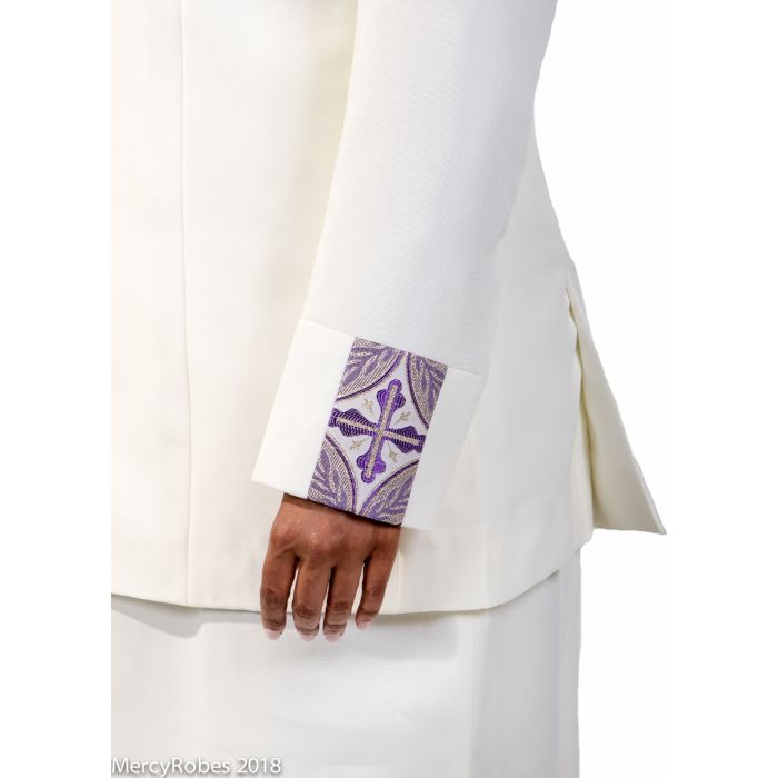 Womens Clergy Jacket With Skirt Style LC010 (Cream/3Rd Purple Gold LT)