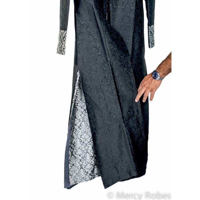 Womens Robe Style LR148 (Black/Black-Silver Brocade) Womens Robe Style LR148 (Black/Black-Silver Brocade)