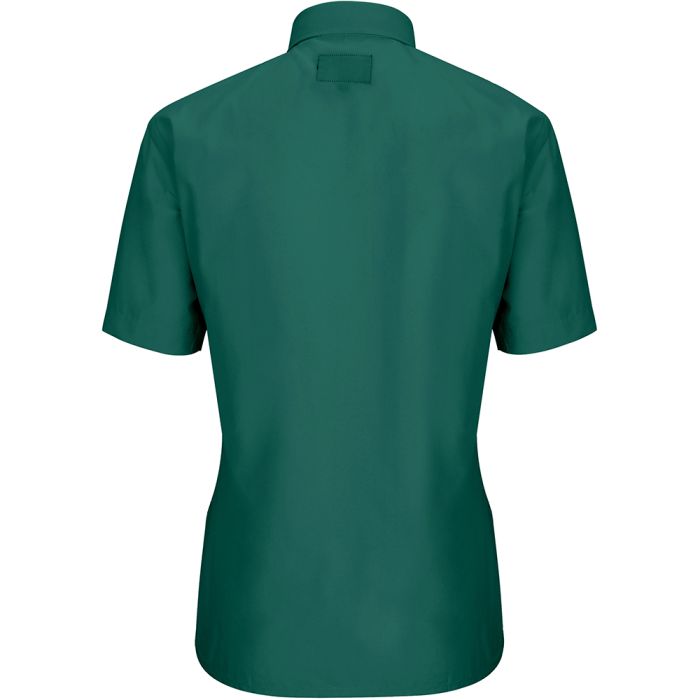 Womens Short Sleeves Tab Collar Clergy Shirt (Dark Green)