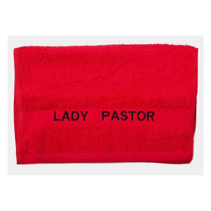 Preaching Hand Towel Lady Pastor (Fuchsia/Black)