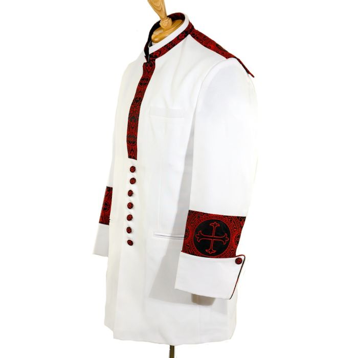 Clergy Jacket Style CJ033 (White/Black-Red LT)