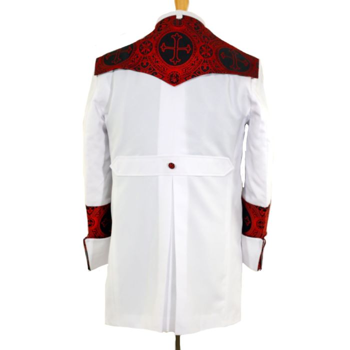 Clergy Jacket Style CJ033 (White/Black-Red LT)