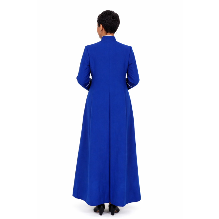 Womens Robe LR111 - Elegant Royal Blue and White Design for Ultimate Comfort