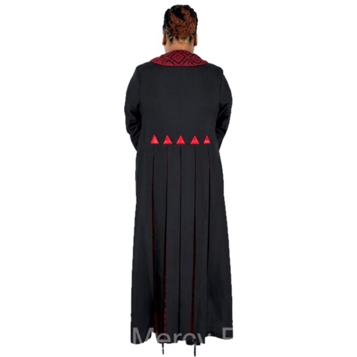 Womens Robe Style LR131 (Black/Blk-Red Brocade)