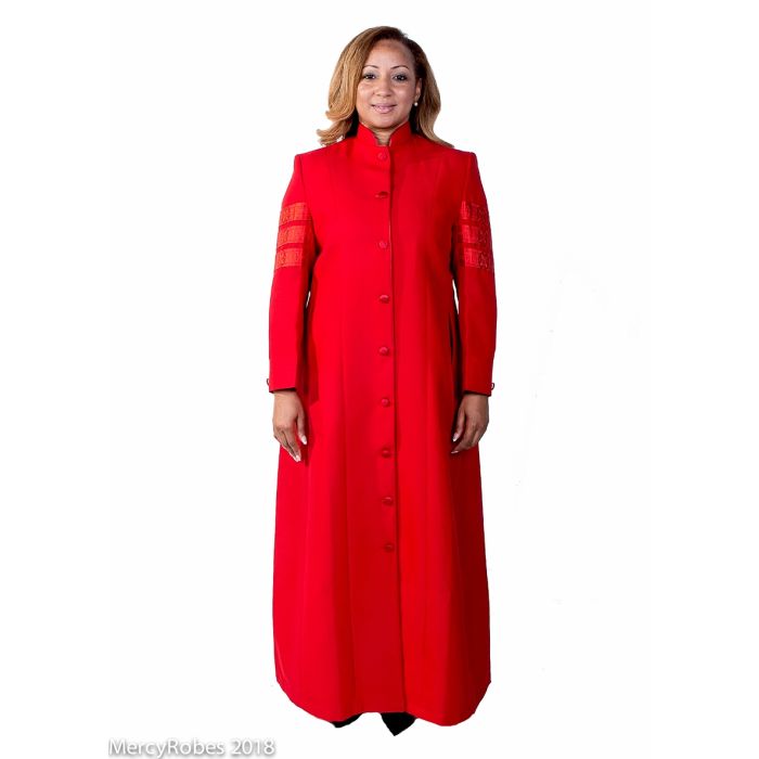 Womens Robe Style Lr6000 (Red With Bars)