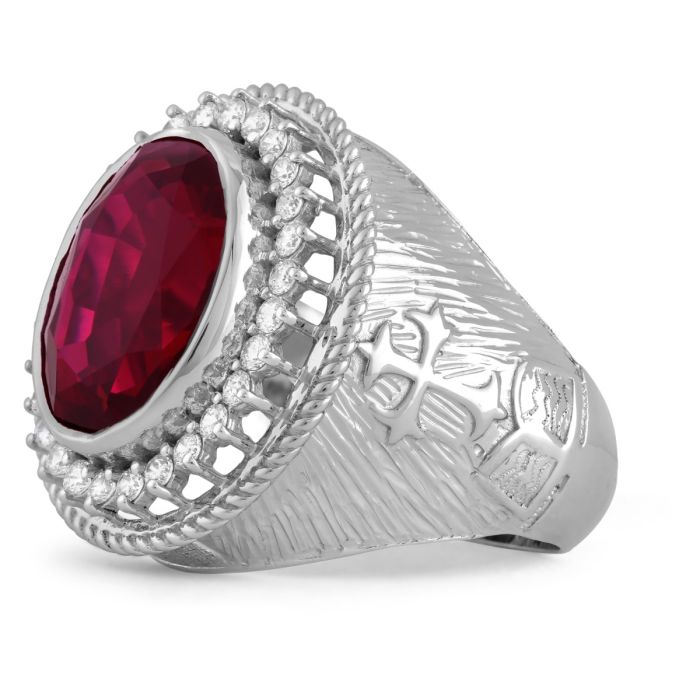 Mens Apostle Clergy Ring Style Mrg2224 (S-Red)
