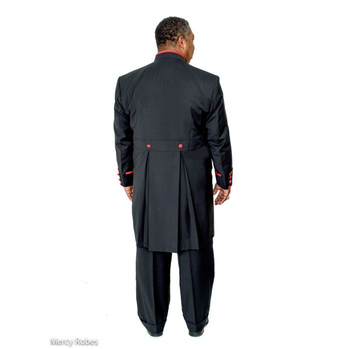 Mens Preaching Frock Jacket Pants Style Frock2023 Black Red