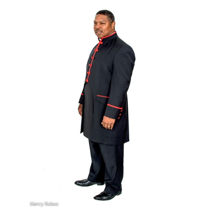 Mens Preaching Frock Jacket Pants Style Frock2023 Black Red