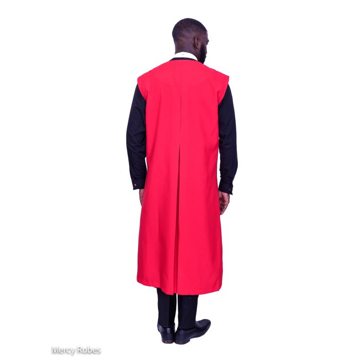 Mens Sleeveless Clergy Vestero (Red)